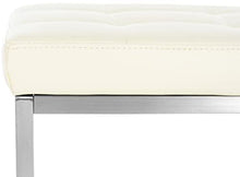 CLP Sgabello Poggiapiedi Barci In Similpelle I Panchetto Capitonné imbottito I Poggiapiedi Da Salotto Elegante Alt. 48 CM, Colore:crema