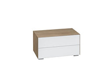 lisel-de Comodino con cassetti in Rovere Sonoma/Vetro Bianco Opaco di Maja 80,2 x c41 x 46,2 cm