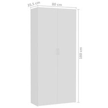 FAMIROSA Armadietto Bianco 80x35,5x180 cm in Truciolato