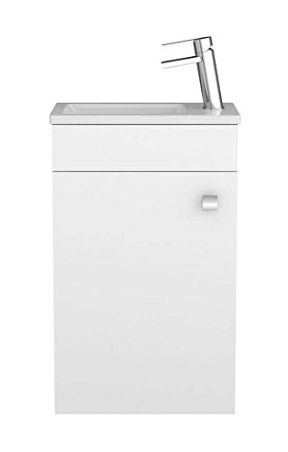 Sieper Badmöbel Gabun mobili da Bagno con lavabo e Armadio in Ceramica 400 mm Bianco Chiaro Made in Germany