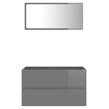 vidaXL Set Mobili da Bagno 2 pz Grigio Lucido in Truciolato