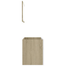 vidaXL Set Mobili da Bagno 2 pz Bianco e Rovere Sonoma in Truciolato