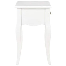 Tidyard Comodino in Legno Massello di Pino,Comodino con 1 Cassetto,Stile Francese Bianco 40x30x50 cm