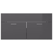 vidaXL Set Mobili da Bagno 2 pz Grigio Lucido in Truciolato