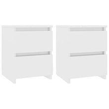 Festnight Comodini Bianchi Lucidi in Truciolato 2 pz 30x30x40 cm