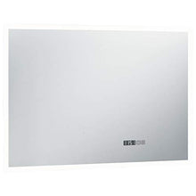 Tidyard Specchio da Parete Rettangolare a LED per Bagno con Sensore Tattile e Orologio 100x60cm,Specchio a Muro Bagno,Specchio da Bagno,Specchio Bagno Parete,Specchio da Parete con Luce LED