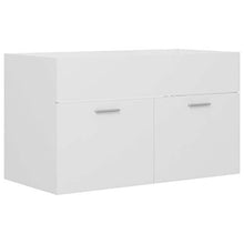 Festnight 2 pz Set Mobili da Bagno, Mobile Bagno Sospeso, Mobile Bagno con Specchio, Mobile Sottolavabo per Bagno in Truciolato Bianco