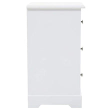 Cikonielf - Comodino moderno per camera da letto, con 3 cassetti, supporto per cellulare, armadio, comò in MDF e legno di pino, 35 x 32 x 59 cm, bianco (non richiede montaggio)