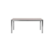 Beliani Set da Giardino Tavolo Simil Legno 6 Sedie Tessuto Bianco 180 x 90 cm GROSSETO