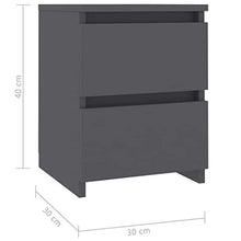 vidaXL Comodino Moderno Elegante Robusto con Cassetti Portaoggetti Armadietto Comò Cassettiera Versatile Grigio 30x30x40 cm in Truciolato