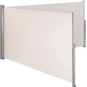TecTake Doppia Tende da Sole paravento Laterale frangivento Estensibile Corpo e Assistenza Post Interamente in Alluminio - Diversi Colori e Misure - (Beige | 200x600cm | No. 402339)