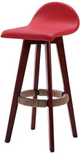 XHCP Sedia da Pranzo Comoda; Sgabelli da Bar girevoli Colazione da Pub Cucina Sedia da Pranzo Contatore Struttura in Legno massello Marrone Carico Massimo 130 kg (Cuscino Rosso in PU) C