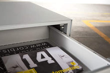 D-Segno Cassettiera Scrivania Made in Italy, 3 Cassetti, Cassettiera Ufficio con Chiave, Cassettiera con Ruote e dotata di sistemi di Chiusura Anti Ribaltamento, 54x42x53cm (Grigio Ombra)