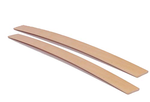 PZ 2 Coppia Listelli RINFORZATI Curvati in Legno di Faggio - Ricambio per Doga – 5,2 X 89 X 0,8/1 Cm