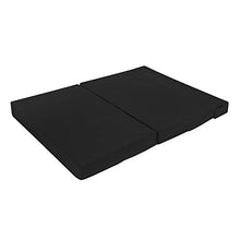 Futon Z - Divano letto matrimoniale, pieghevole, per adulti e bambini, con fodera rimovibile con cerniera, colore: Nero