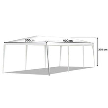BOUDECH Tenda/Gazebo per Feste Impermeabile Bianco Tendone per Fiere,Feste e Mercati. Disponibile in Due Misure 3x6 e 3x9 (3x9 M)