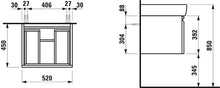 Laufen Mobile Toilette PRO A Vanity, 1 cassetto, per lavabo 818952, 390x520x450, colorazione: wenge - H4830330954231