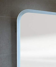 Specchiera specchio bagno pensile contenitore 3 ante, fascia led, cm.70x95x13