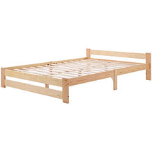 belupai Letto in legno massiccio con testiera e rete a doghe, naturale (200 x 140 cm)