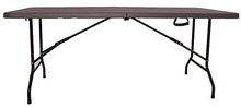 XONE Tavolo Pieghevole Stampo Legno Dark con Struttura in Metallo e Piano in Resina, Dimensioni Tavolo 180x75,5x74cm, per Interni e Giardino