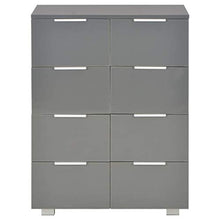 Montloxs Credenza con 8 cassetti, Cassettiera per Armadio, 60x35x76 cm, Grigio Lucido