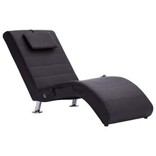 vidaXL Sdraio Massaggio con Cuscino Ergonomica Imbottita Comoda Design Moderno Funzione Massaggio Lettino Chaise Longue Poltrona Marrone in Similpelle