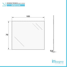 Inbagno Specchio bagno con Lampada LED 105x70 cm, reversibile, con illuminazione LED Cromo luce naturale (Luce Naturale 50 cm, 105x70 cm)