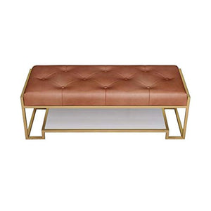 LXESWM Panca Ottomana Ottomano Bench Pelle Poggiapiedi Faux Nordic Semplice Ferro Battuto Scarpe Banco Soggiorno Bedroom End Sgabello (Colore : A, Size : M)