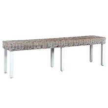 Lechnical Pratica Panca da Interni, Panca in Legno massello di Mango Rattan 160 x 35 x 45 cm (Larghezza x profondità x Altezza) -Bianco