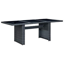 Qnotici Tavolo da Giardino con Struttura in Acciaio, Tavolo da Giardino in Legno massello di Acacia da Esterno Pratico Tavolo da Giardino 200 x 100 x 74 cm-Grigio Scuro e Nero