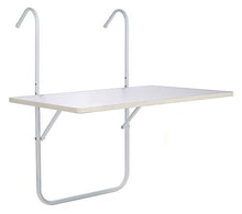 Spetebo Tavolo da balcone pieghevole, resistente alle intemperie, colore: bianco