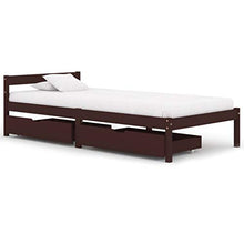 SKM Giroletto con 2 Cassetti Marrone Scuro Legno di Pino 100x200 cm (24.01kg)