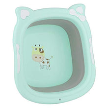 Bacino di lavaggio e scarico, lavabo per piedi con faccia in cartone animato, per bambini e neonati per casa, cucina, viaggi all'aperto(green)