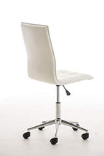 CLP Sgabello Lavoro Peking in Similpelle I Sgabello Ufficio Imbottito I Sgabello Studio, Colore:Bianco