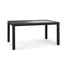 blumfeldt Peniche - Tavolo da Giardino, Superficie Tavolo 150 x 90 cm, per 6 Persone, Materiali: Polyrattan/Alluminio/Vetro, Resistente alle Intemperie, Aspetto Rattan, Nero