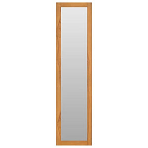 Tidyard Specchio da Parete con Mensole Cornice in Legno Massello di Teak Specchio da Bagno con Mensola 30x30x120 cm