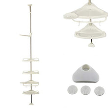 Lsmaa 4 Tier Regolabile Scaffale Telescopico Stampa Bagno BAGNATORE ANGANO Scatola DOCCIATORE DOCCIATORE DOCCIATORE Tetto 100CM - 246 cm Bianco