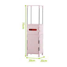 YLLHK Mobiletto da Bagno, Mobile a Colonna da Bagno, Armadio Multiuso per Bagno e Cucina, Stretto, per Nicchie, 75x20x20 cm (Rosa, Blu, Albicocca, Colore Misto),Pink