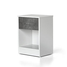 Cribel 3 Comodino Jarret Cemento/Bianco 400300545, Legno, 40 x 30 x 54.5 cm