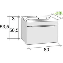 Insieme Mobile & lavabo Riho Enna Set 35 in legno laccato lucido 80 x 38 h 53,5 cm