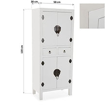 Versa Kyoto Cassettiera per immagazzinaggio, Cassetto Camera, Panno, con Due cassetti e armadi, Dimensioni (H x L x L) 120 x 30 x 50 cm, Legno, Colore: Bianco