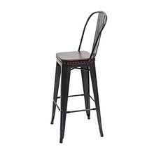 Mendler Set 2X sgabelli Design Industriale HWC-H10c Acciaio Verniciato Ecopelle Marrone