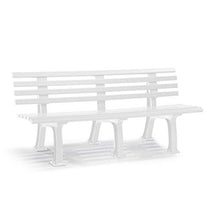 Panca di Esterno in plastica – A 9 Lame – Larghezza 1500 mm, verde schiuma – Panca Panca di Esterno Panca in plastica banchi banchi di Esterno banchi in plastica