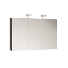 ALLIBERT Set di mobili da bagno premontati con funzione Softclose, colore grigio lucido, con specchio, 120 cm
