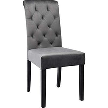 Set di 2 sedie da sala da pranzo, con gambe in quercia, imbottite, per soggiorno, con schienale, grigio