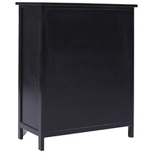 FAMIROSA Armadietto con 6 Cassetti Nero 60x30x75cm, Legno di Paulownia