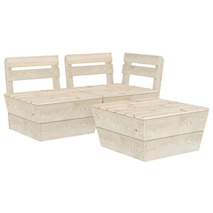 Tidyard 3 pz Set Divano Pallet Modulare da Giardino Esterno a 2 Posti con Bracciolo Tavolino in Legno Abete Impregnato,Divano 2 Posti da Giardino per Esterno in Legno,Divano Modulare da Giardino Legno