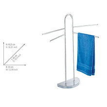WENKO Piantana portasalviette Cosenza - 4 bracci mobili, piedistallo semicircolare, Acciaio, 33 x 93.5 x 48 cm, Cromo