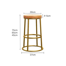 SZQ-Sgabelli da Bar Ferro Battuto di Legno Solido Sgabello, Round Restaurant Cafe Reception Sgabello Retro Style Stabile Pranzo Sgabello Sedia da Bar (Color : C, Size : 75CM)