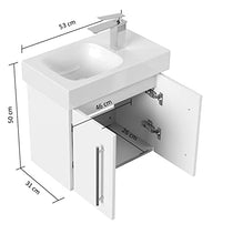 emotion ICONXS53CMRECHTS000101DE - Lavabo con mobiletto, 53 x 41 x 29,6 cm, Colore: Bianco Lucido